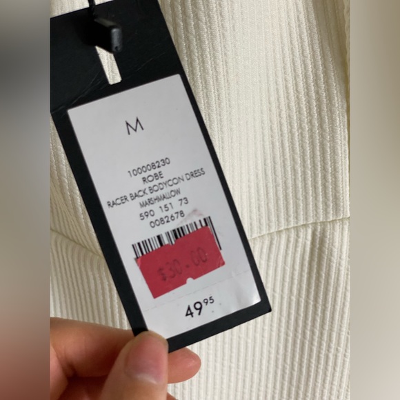 Dynamite Robe RACER BACK BODYCON DRESS
MARSHMALLOW - Picture 4 of 5